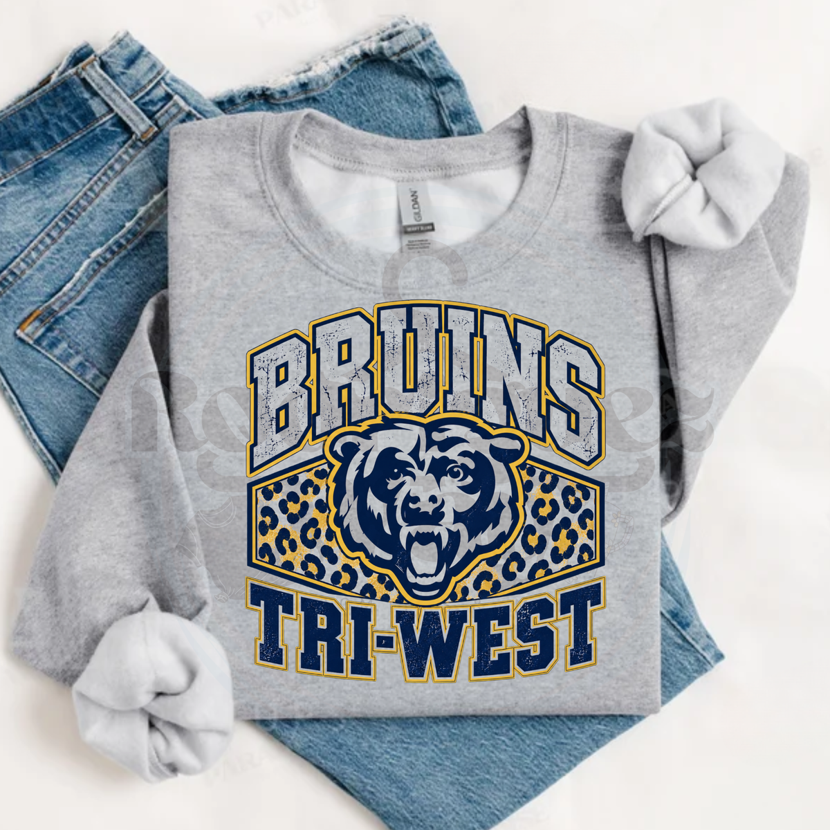 Tri-West Bruins Leopard Crewneck