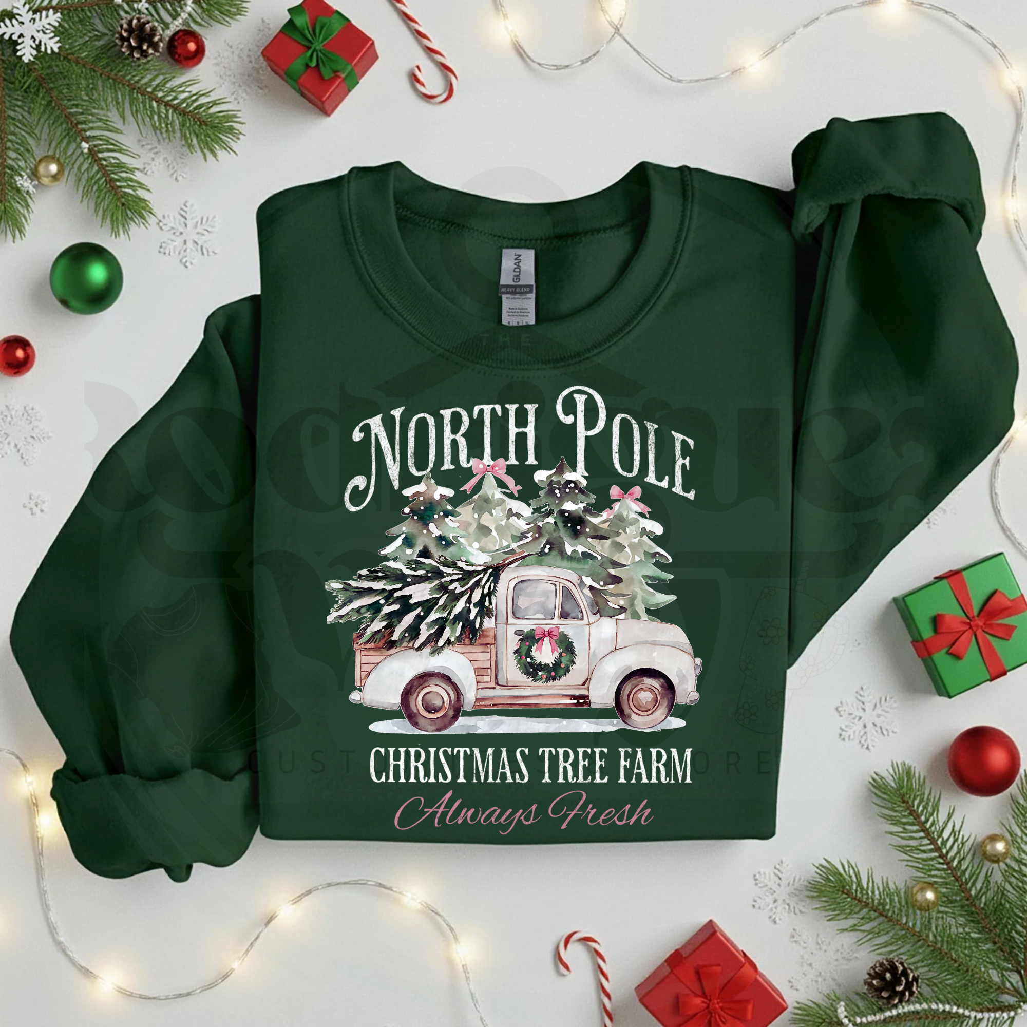 North Pole Christmas Tree Farm Crewneck