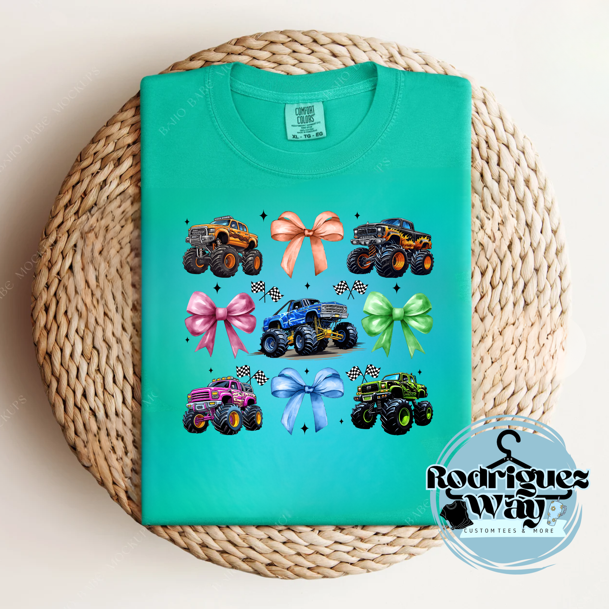 Bow & Monster Trucks Tee – Kids