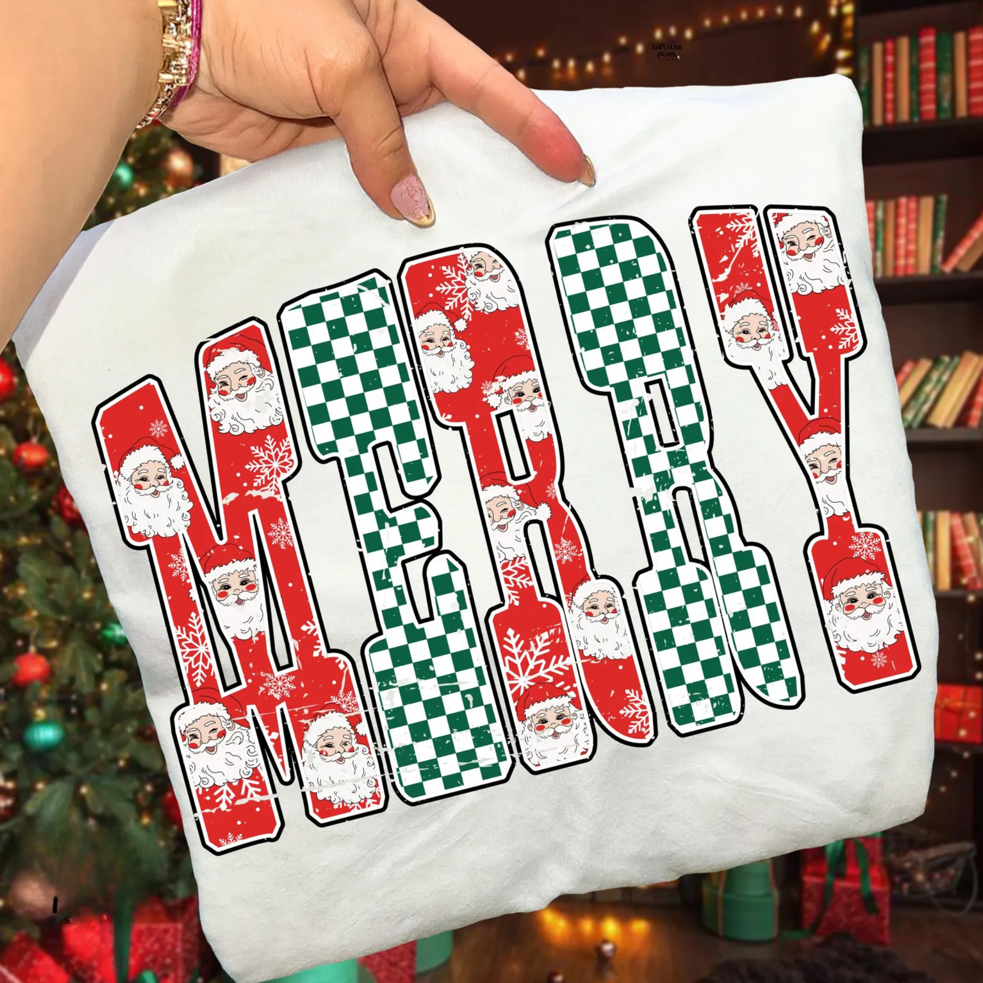 Merry Santa Tshirt or Crewneck