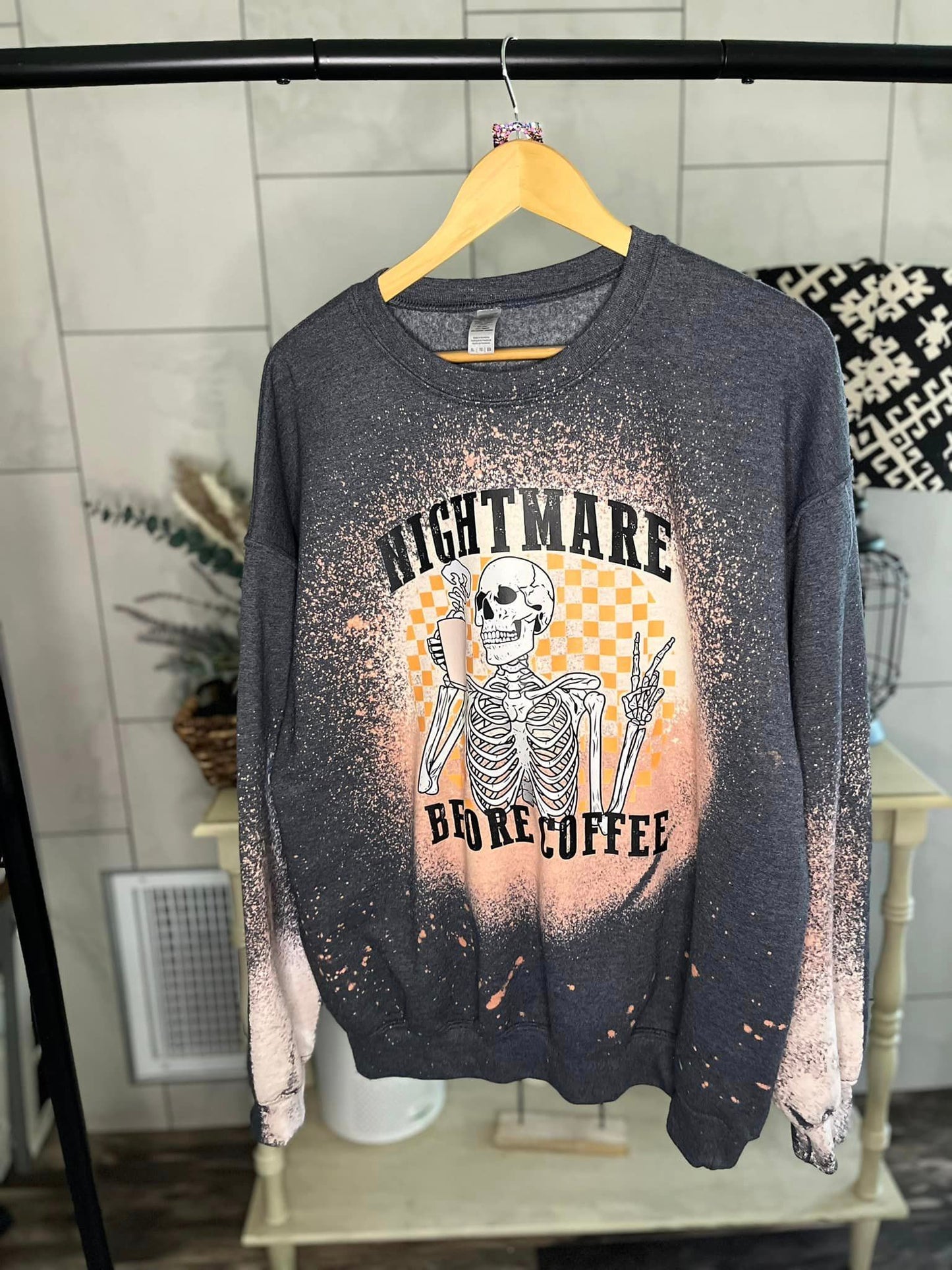 Nightmare before coffee crewneck