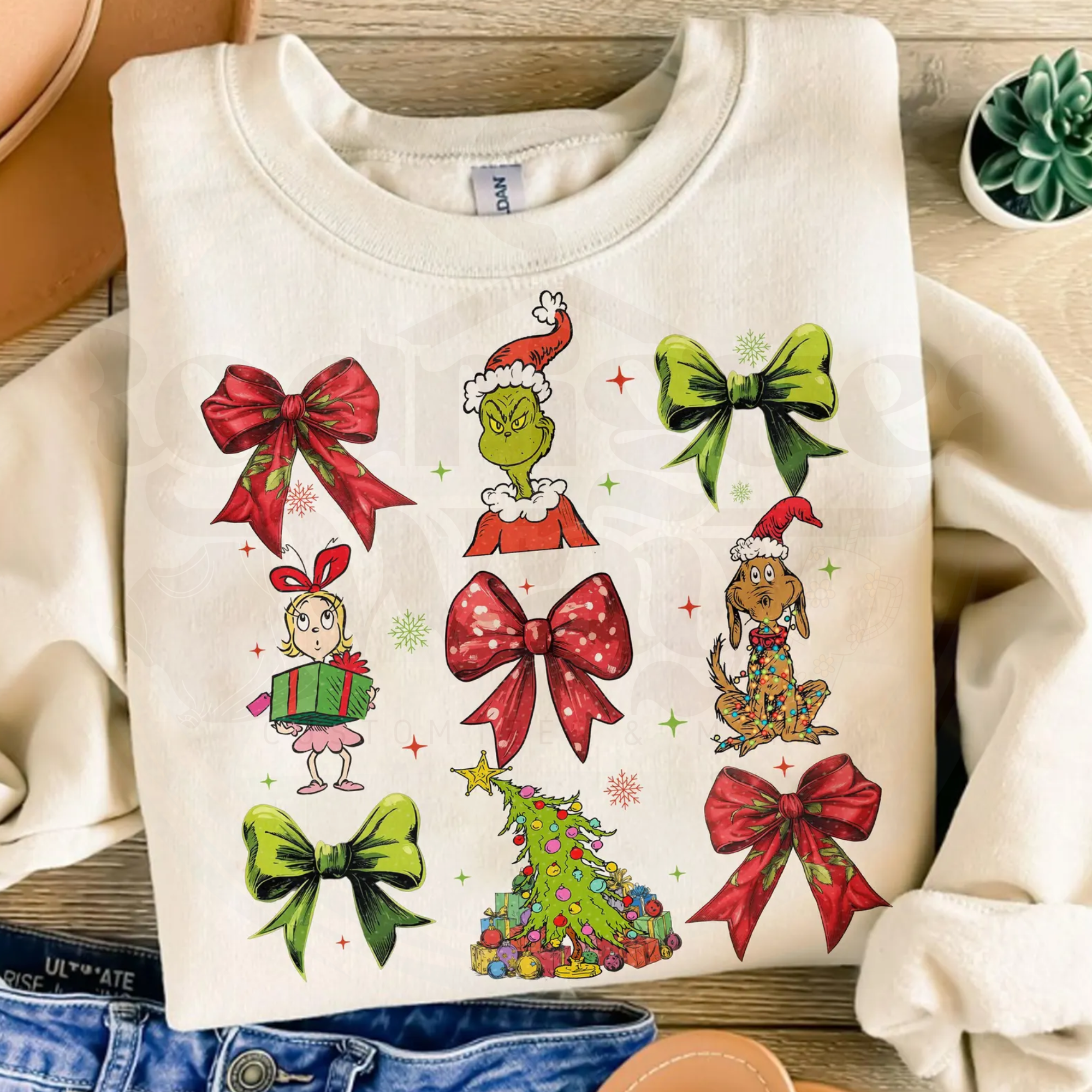 Festive Holiday Character Collage Crewneck