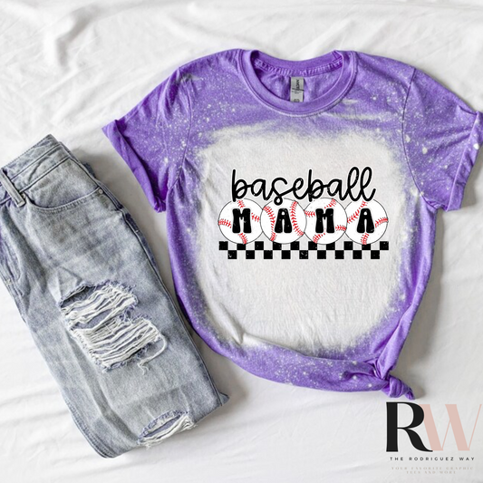 Baseball Mama Bleached Graphic T