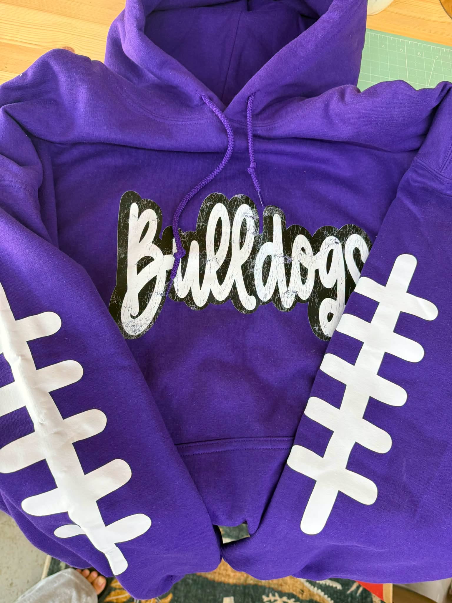 Bulldog Hoodie with Lace Sleeves