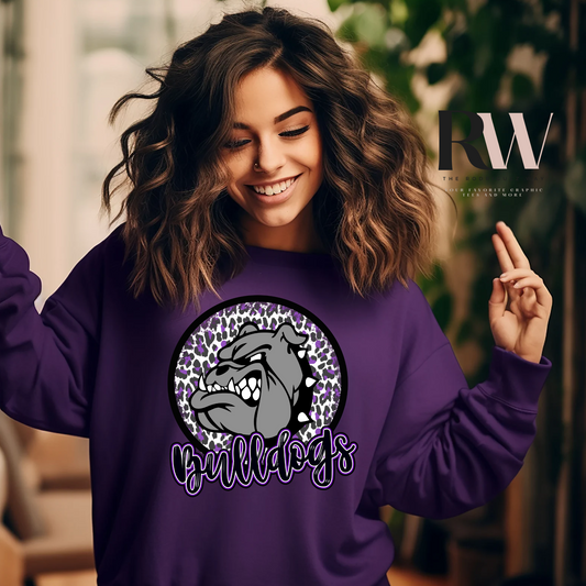 Bulldog Cheetah Crewneck