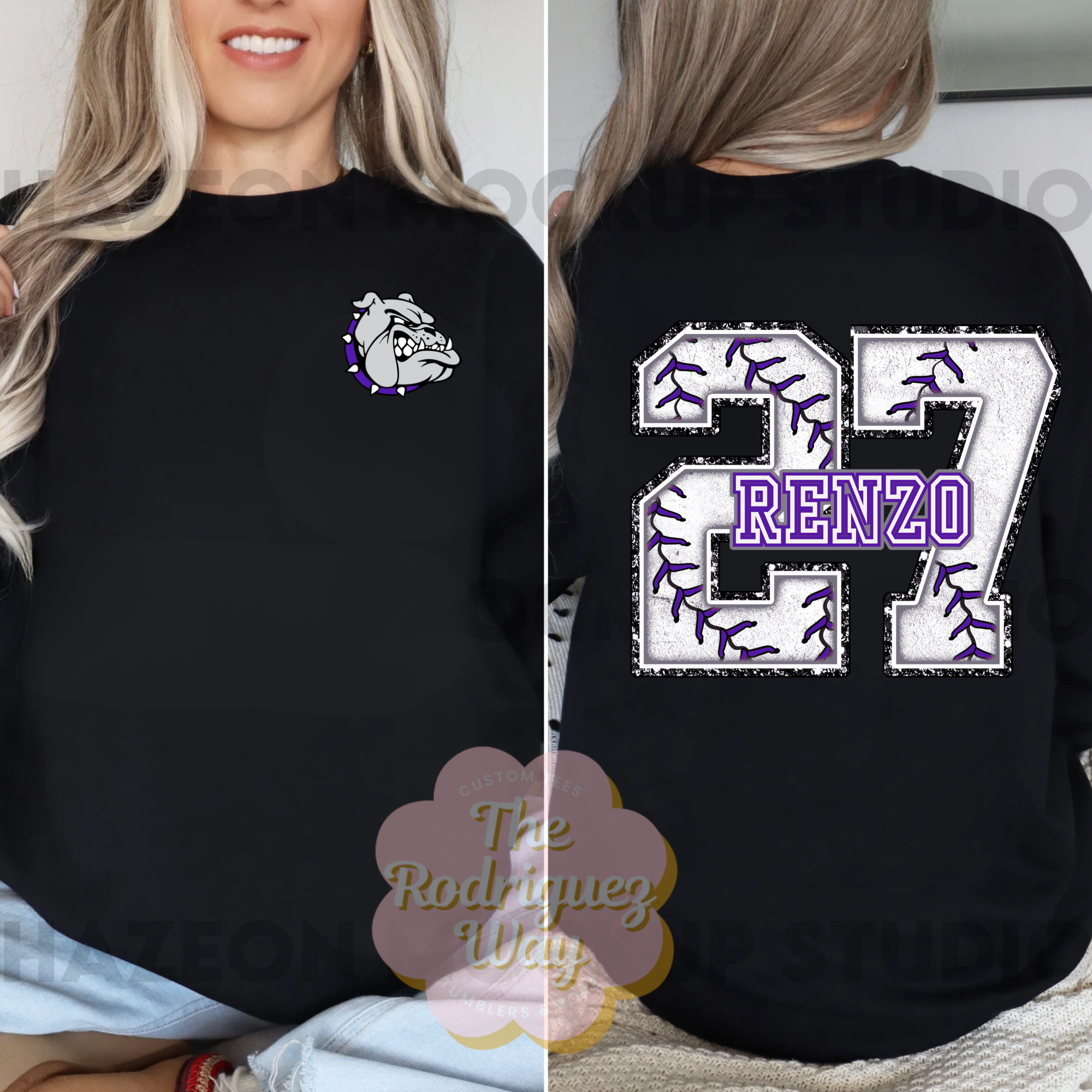 Custom Bulldog Baseball Crew or Tee