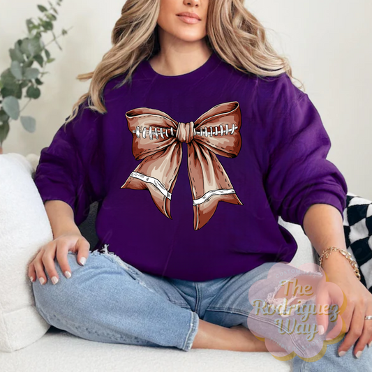 Couquette Football Bow Crewneck