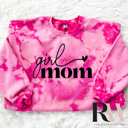 Girl Mom Acid Wash Crew