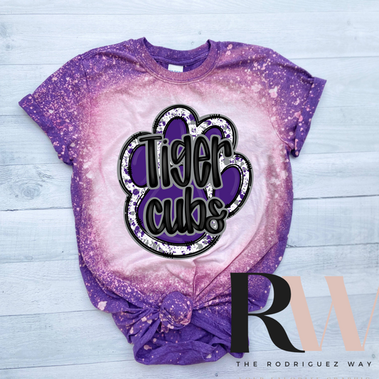 Tiger Cubs Paw Bleached Graphic T