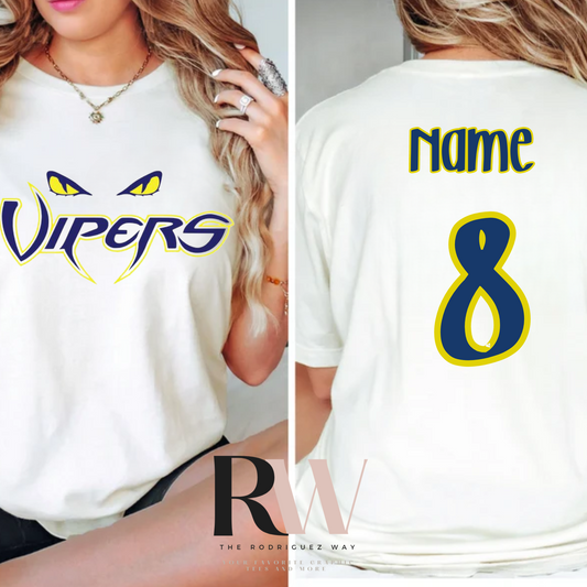 Vipers Logo with Name and Number Option