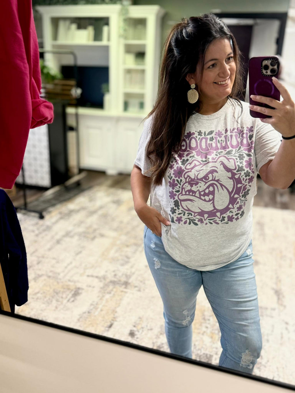 Bulldog floral tee